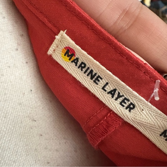 MARINE LAYER‎ Eden Maxi Dress Orange Ballon Sleeves Size Medium - Picture 6 of 8